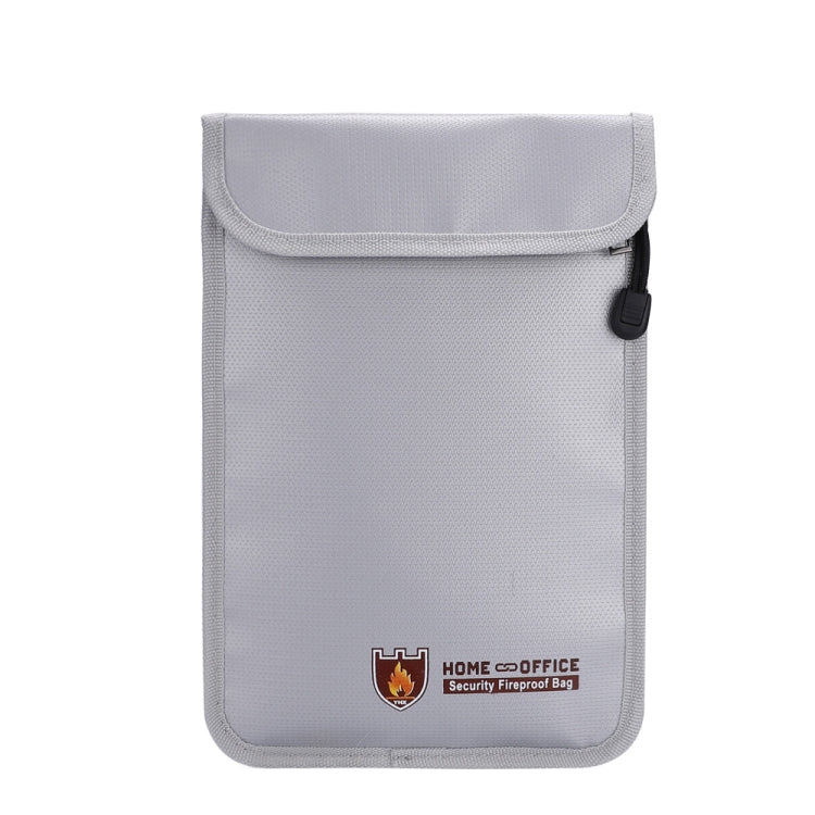 Double Zipper Pockets Fireproof Document Bag Valuables Storage Pouch 10.6x6.9 Inch