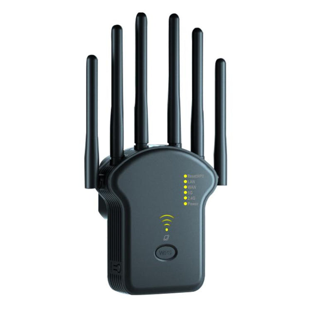 Urant U13 1200Mbps 2.4G/5G Dual Band WiFi Repeater Signal Amplifier US Plug Black