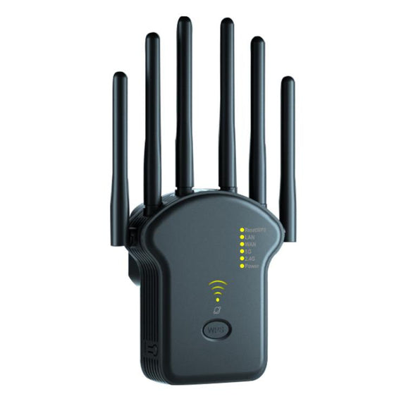 Urant U13 1200Mbps 2.4G/5G Dual Band WiFi Repeater Signal Amplifier EU Plug Black