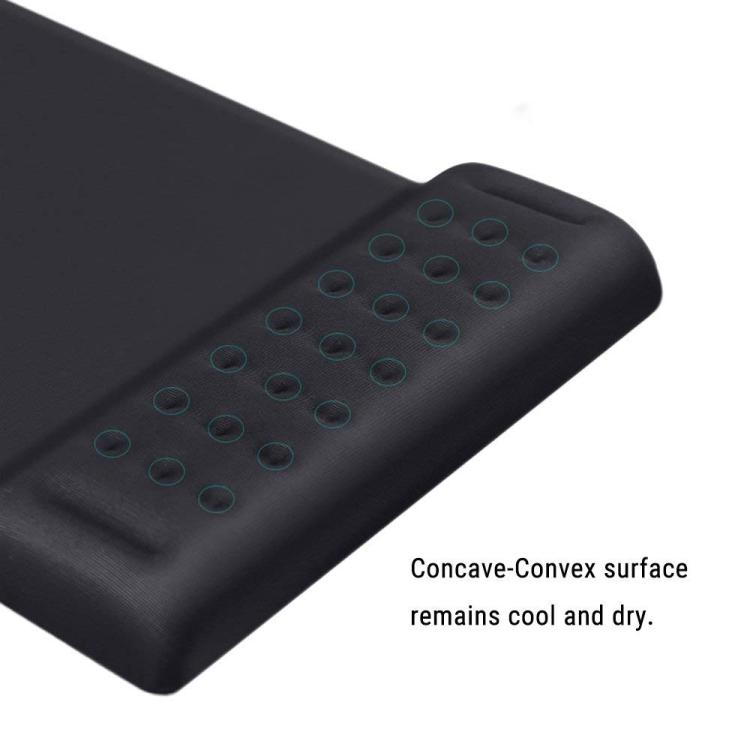 Rectangular Memory Foam Slow Rebound Wrist Breathable Mouse Pad(Black)