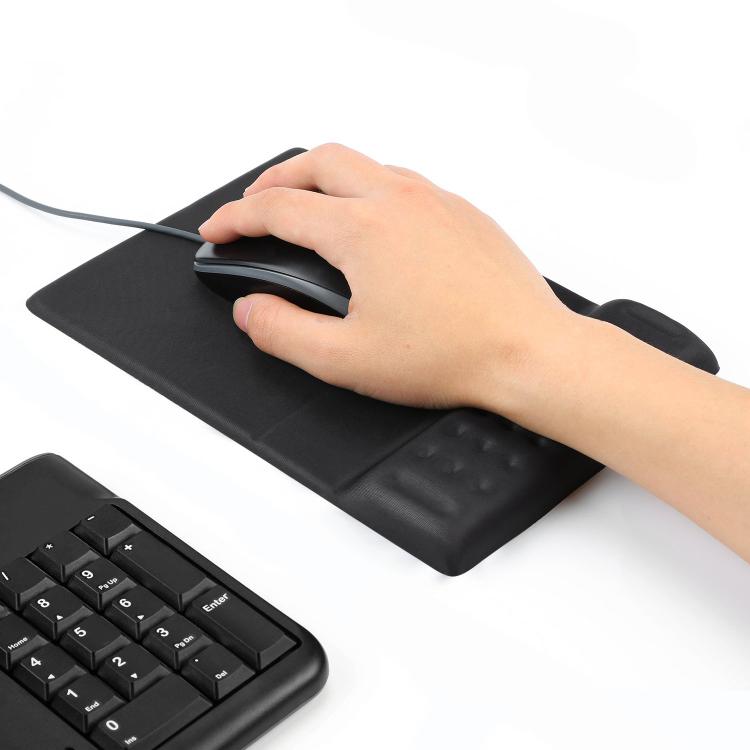 Rectangular Memory Foam Slow Rebound Wrist Breathable Mouse Pad(Black)