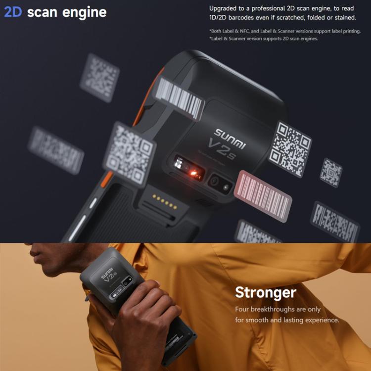 SUNMI V2s Scanning Label Printing Cash Register, Spec: Scanner 2+16G(US Plug)