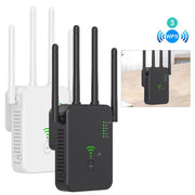 Urant U10 300Mbps 2.4G Wireless Repeater WiFi Signal Amplifier With 4 Antennas EU Plug Black
