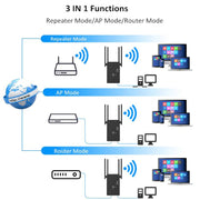 Urant U10 300Mbps 2.4G Wireless Repeater WiFi Signal Amplifier With 4 Antennas UK Plug White