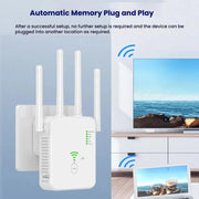 Urant U10 300Mbps 2.4G Wireless Repeater WiFi Signal Amplifier With 4 Antennas EU Plug Black