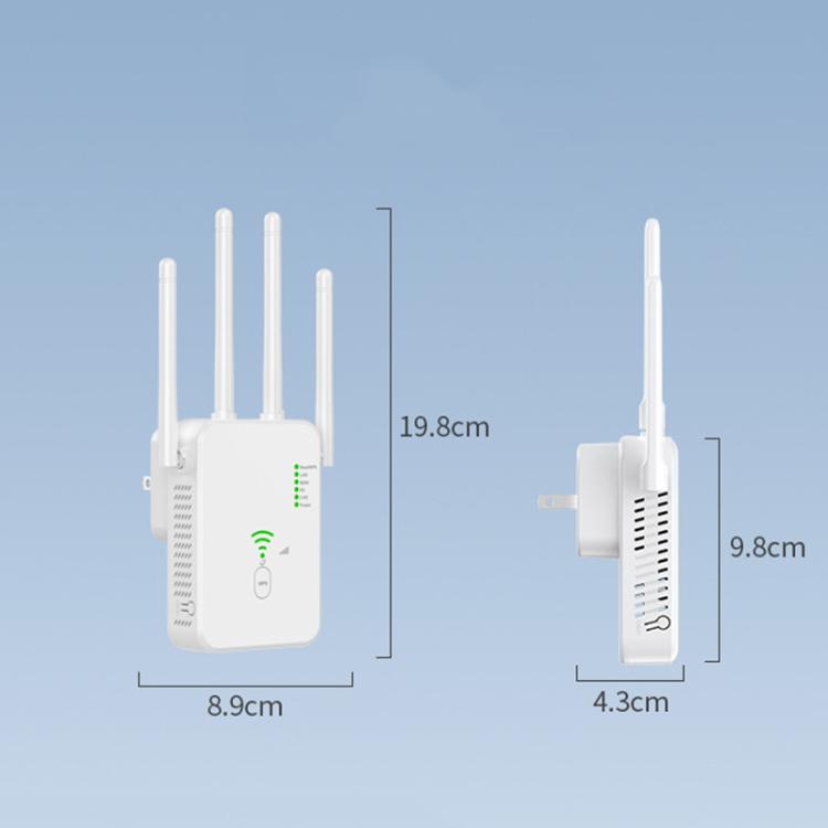 Urant U10 300Mbps 2.4G Wireless Repeater WiFi Signal Amplifier With 4 Antennas UK Plug White