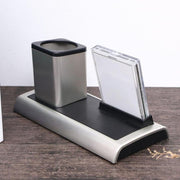 288A Multifunctional Colorful Calendar / Temperature Display LED Alarm Clock With Pen Holder(Silver)