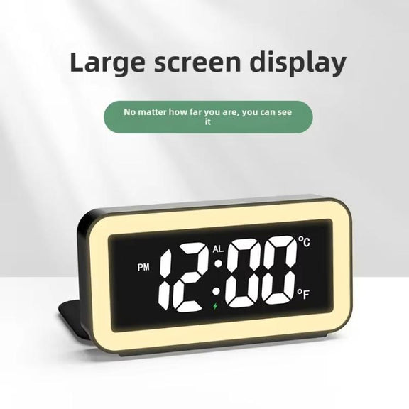 S281A LED Atmosphere Light Calendar / Temperature Display Clock With Wireless Charging Function(Black)