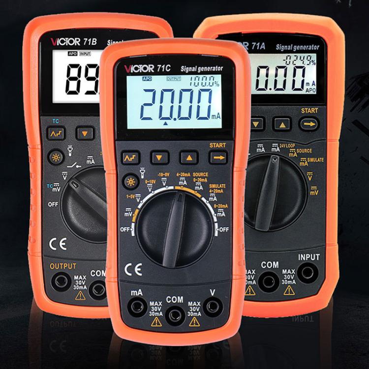 Victor Output Current Voltage Process Signal Source Multimeter, Model: VC71C