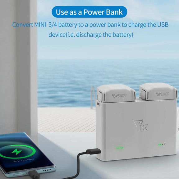 For DJI Mini 4 Pro / Mini 3 Pro / Mini 3 YX  Two-Way Charger Battery Manager(Silver)