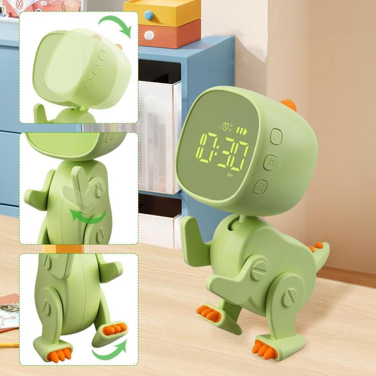 Cartoon Variety Dinosaur USB Charging LED Screen Timer Night Light Electronic Alarm Clock(Pink)