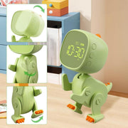 Cartoon Variety Dinosaur USB Charging LED Screen Timer Night Light Electronic Alarm Clock(Pink)
