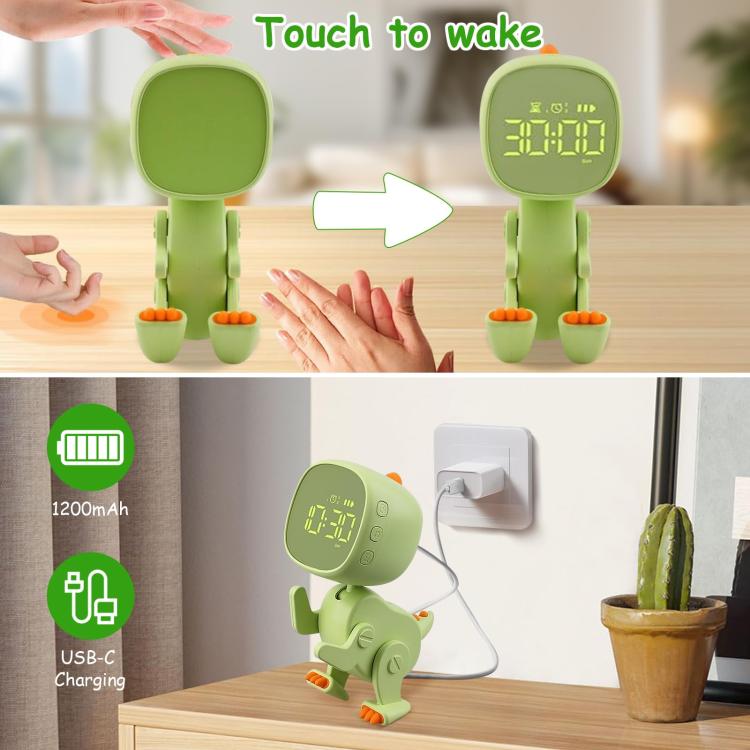 Cartoon Variety Dinosaur USB Charging LED Screen Timer Night Light Electronic Alarm Clock(Pink)