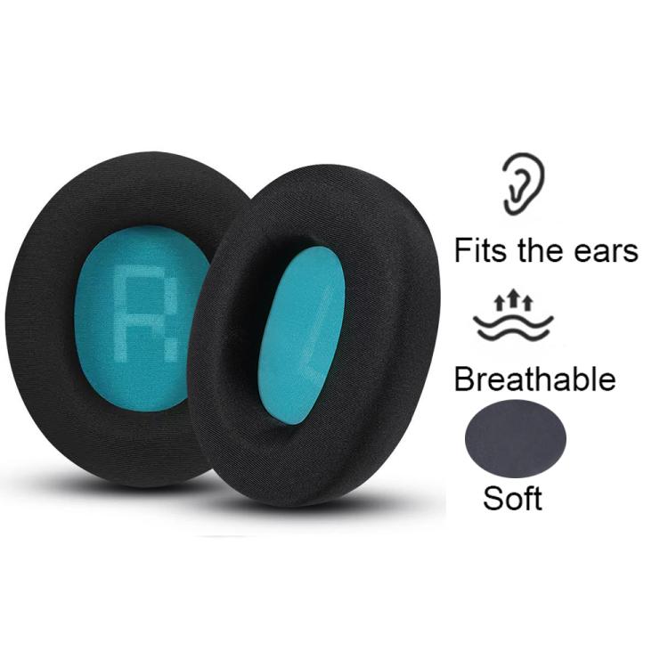 1pair Headset Sponge Earmuffs for SteelSeries Arctis Pro / Arctis 3 / 5 / 7, Color: Black Dark Blue Ice Silk