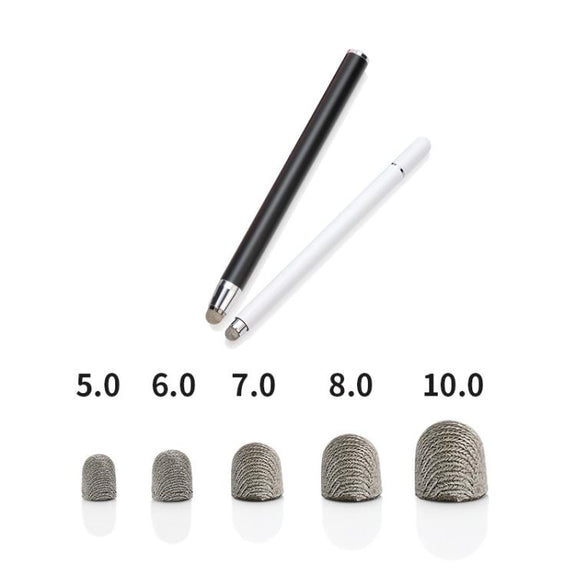 10pcs Silver Fibre Nano Conductive Light Fabric Tip High Sensitivity Capacitive Pen Tip, Spec: 7.0mm
