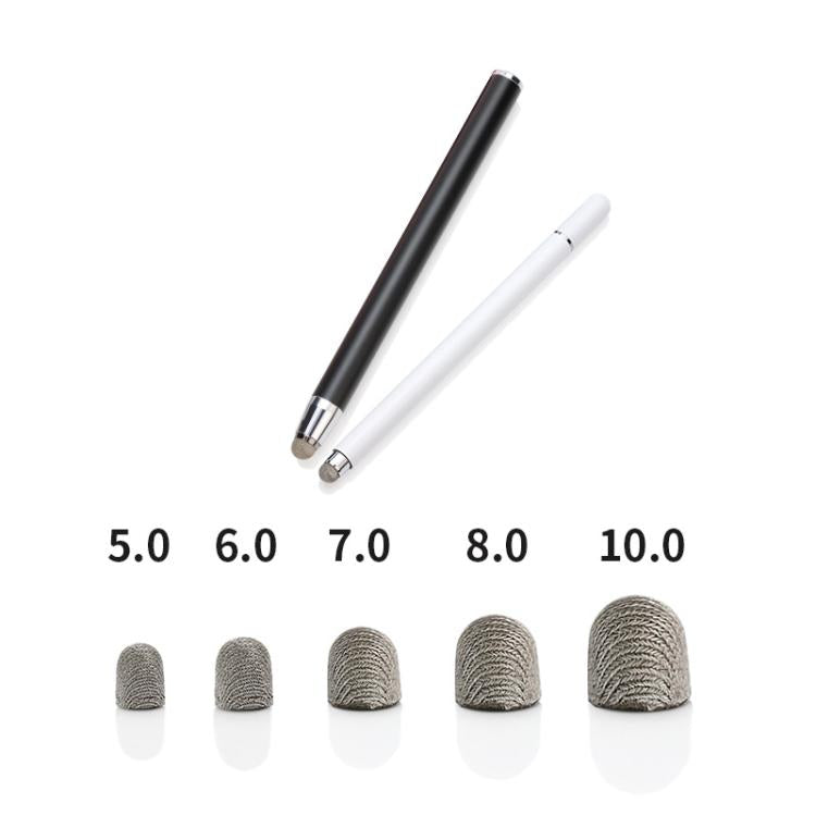 10pcs Silver Fibre Nano Conductive Light Fabric Tip High Sensitivity Capacitive Pen Tip, Spec: 10.0mm