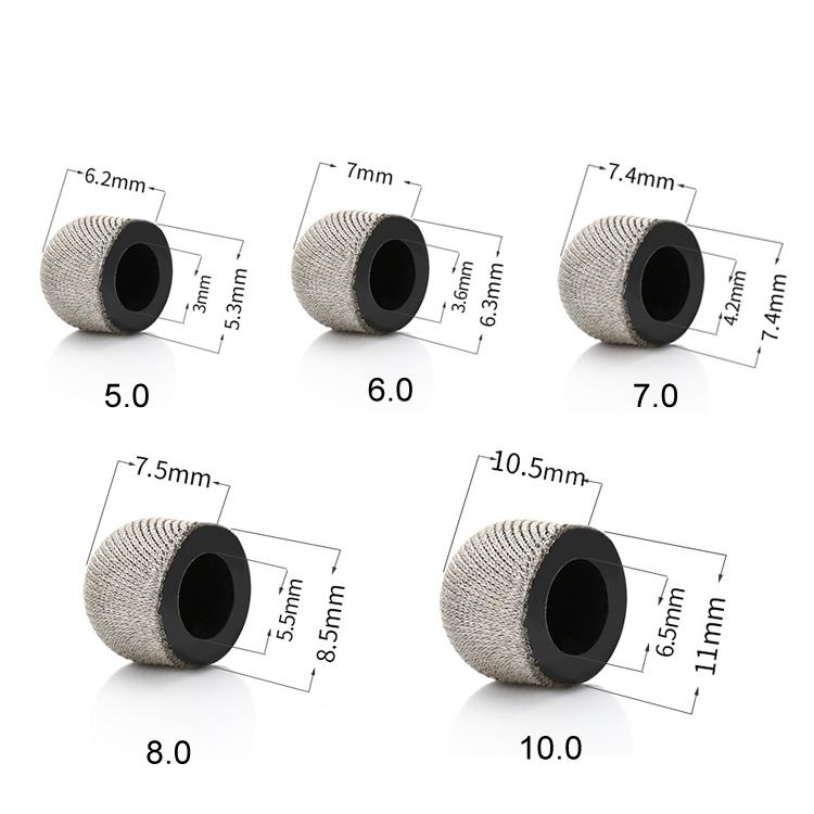 10pcs Silver Fibre Nano Conductive Light Fabric Tip High Sensitivity Capacitive Pen Tip, Spec: 7.0mm