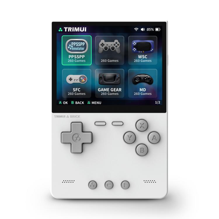 TRIMUI BRICK Open Source Pocket Console Portable Wireless Bluetooth HD Retro Arcade, Size: Standard No Card(White)