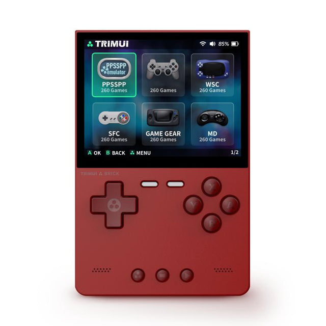 TRIMUI BRICK Open Source Pocket Console Portable Wireless Bluetooth HD Retro Arcade, Size: Standard No Card(Red)
