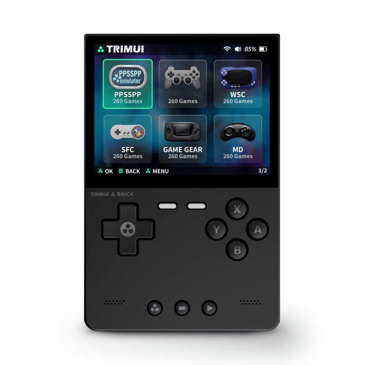 TRIMUI BRICK Open Source Pocket Console Portable Wireless Bluetooth HD Retro Arcade, Size: 128G(Black)