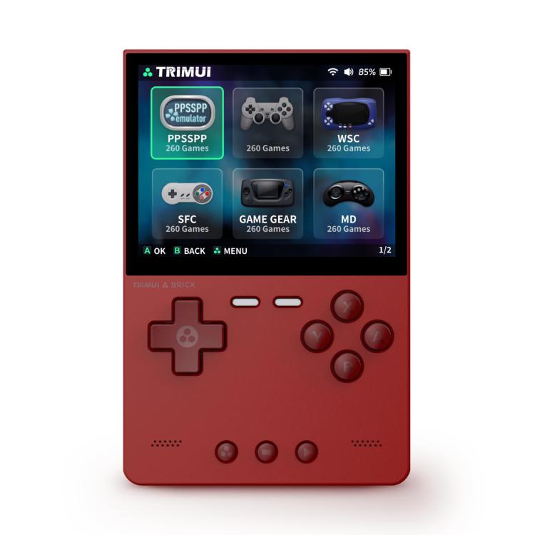 TRIMUI BRICK Open Source Pocket Console Portable Wireless Bluetooth HD Retro Arcade, Size: 256G(Red)