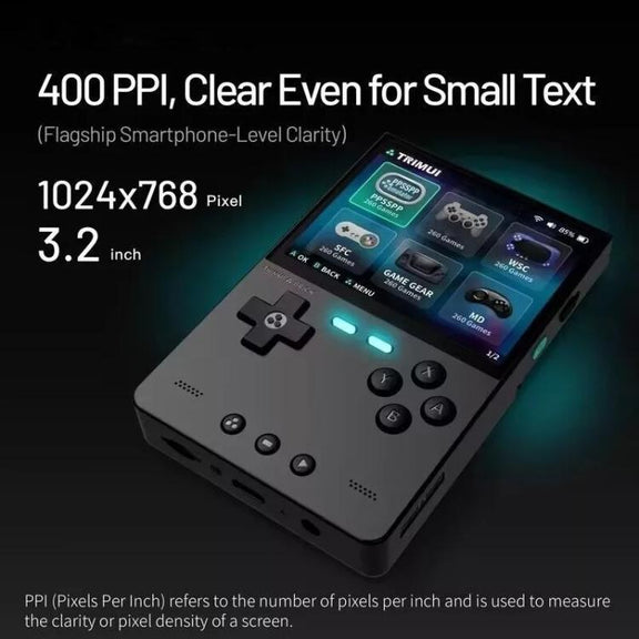 TRIMUI BRICK Open Source Pocket Console Portable Wireless Bluetooth HD Retro Arcade, Size: Standard No Card(White)