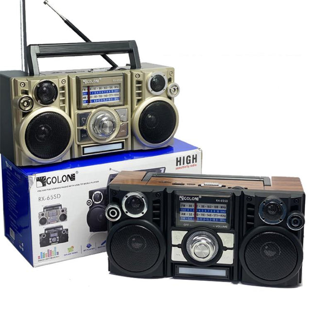 COLON RX-65SD Solar Charging Stereo FM Radio Wireless Bluetooth Speaker(Random Color Delivery)