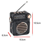 PuXing M8BT Mini Multi-band FM / AM / SW Radio with LED Flashlight