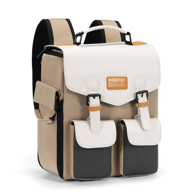 Cwatcun D171 Small Large Capacity DSLR Camera Storage Bag Casual Double Shoulder Load Reducing Breathable Backpack