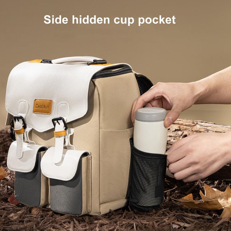 Cwatcun D171 Small Large Capacity DSLR Camera Storage Bag Casual Double Shoulder Load Reducing Breathable Backpack