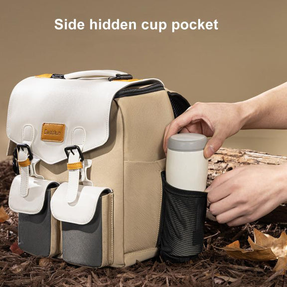 Cwatcun D171 Small Large Capacity DSLR Camera Storage Bag Casual Double Shoulder Load Reducing Breathable Backpack