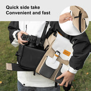 Cwatcun D171 Small Large Capacity DSLR Camera Storage Bag Casual Double Shoulder Load Reducing Breathable Backpack