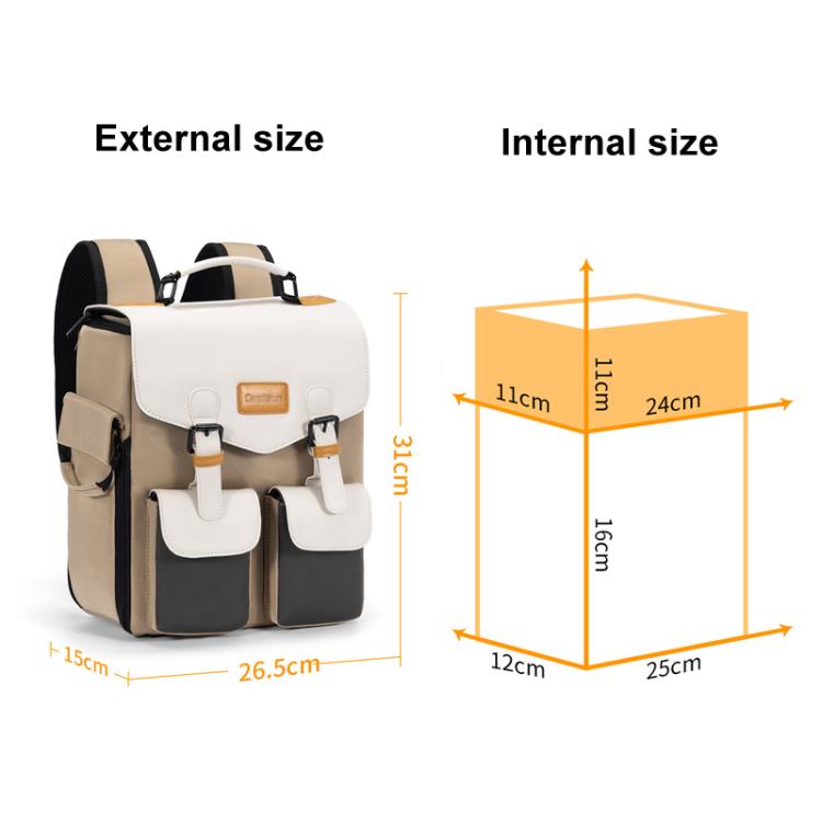 Cwatcun D171 Small Large Capacity DSLR Camera Storage Bag Casual Double Shoulder Load Reducing Breathable Backpack