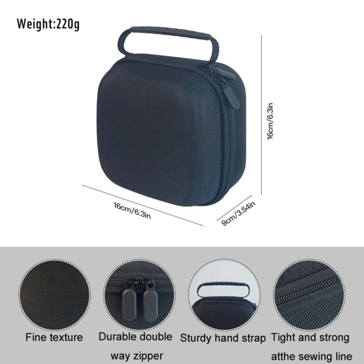 For Mac Mini M4 Storage Bag Computer Host Portable Protective Hard Case Storage Case(Black)