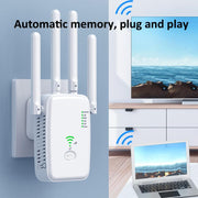 Urant U11 300Mbps 2.4G Wireless Repeater WiFi Signal Amplifier Support WPS Quick Setting UK Plug Black