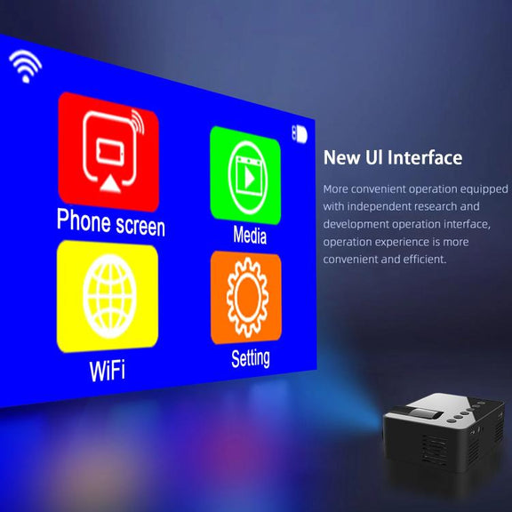 YT100 Suppor 1080P Mini Portable Projector WiFi Wireless Mirroring For IOS Android Smartphone(Black)