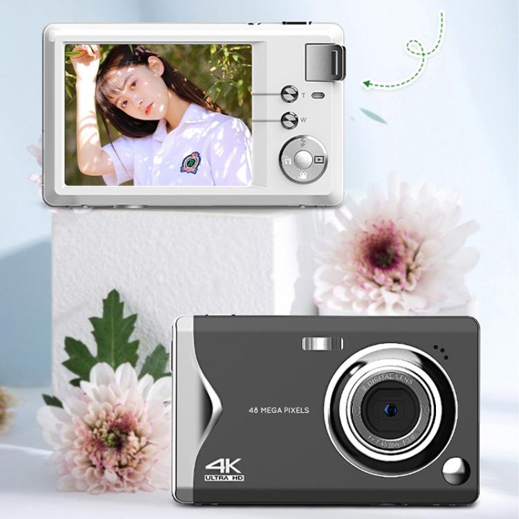 4K HD 3.0-Inch IPS Screen Autofocus HD Digital Camera Student DV Camera SLR(White)