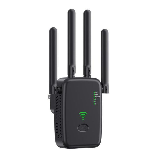 Urant U11 1200Mbps 2.4G&5.8G Wireless Repeater WiFi Signal Amplifier Support WPS Quick Setting US Plug Black