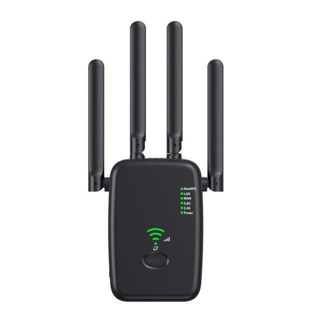 Urant U11 1200Mbps 2.4G&5.8G Wireless Repeater WiFi Signal Amplifier Support WPS Quick Setting EU Plug Black