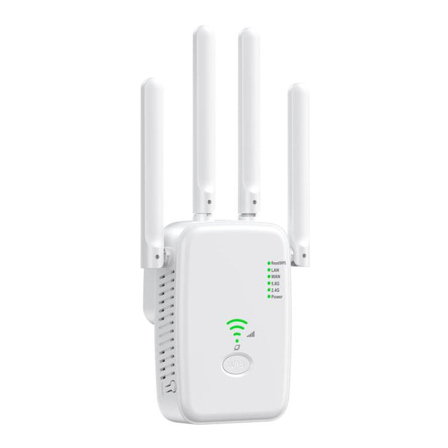 Urant U11 1200Mbps 2.4G&5.8G Wireless Repeater WiFi Signal Amplifier Support WPS Quick Setting UK Plug White