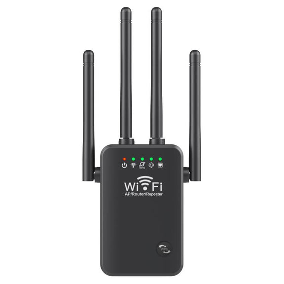 Urant U9 300Mbps 2.4G Wireless Repeater WiFi Signal Amplifier Support WPS Quick Setting UK Plug Black
