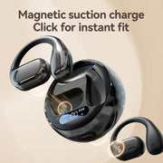 M76 Intelligent AI Translation On-Ear Digital Display Bluetooth Earphone(Black)