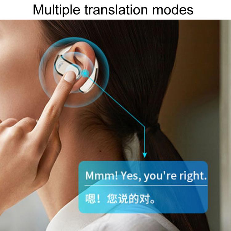 M76 Intelligent AI Translation On-Ear Digital Display Bluetooth Earphone(Black)