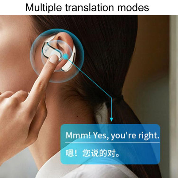 M76 Intelligent AI Translation On-Ear Digital Display Bluetooth Earphone(Black)