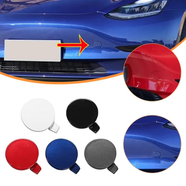 For Tesla Model 3 Front Trailer Hook Protective Cover Replacement Parts Front Towing Hole Cover(Black)