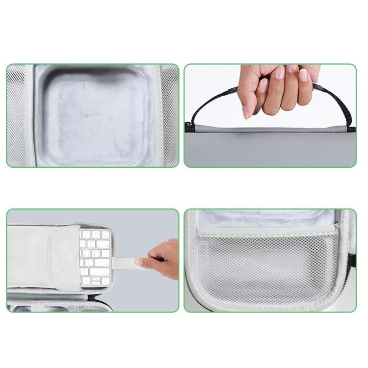 For Mac Mini M4 / M4 Pro  Storage Bag Carrying Case Can Store Keyboard, Mouse(Gray)