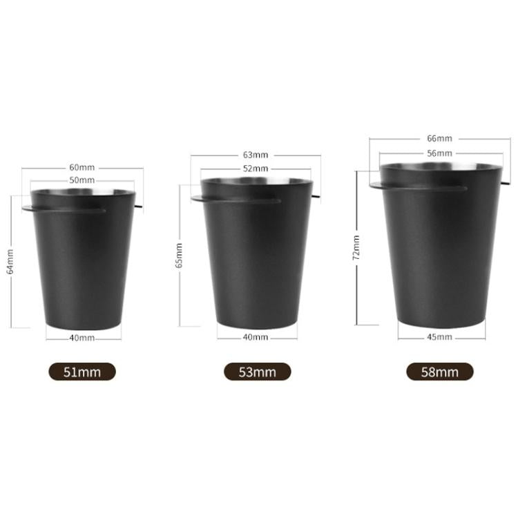 Thickened Coffee Catchers Espresso Machine Handle Catch Tool, Style: 53mm Stainless Steel Mirror