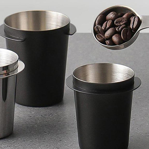 Thickened Coffee Catchers Espresso Machine Handle Catch Tool, Style: 53mm Stainless Steel Mirror