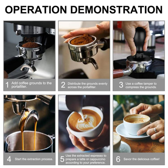 Coffee Constant Pressure Powder Press Adjustable Impact Hammer, Style: Black Thread(53mm)
