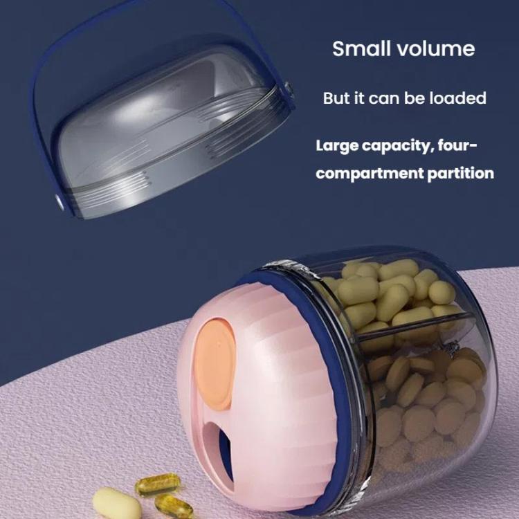 Portable Pill Box Sealed Water-resistant Pill Dispenser Drugs Medicine Organizer Dispenser Box, Color: Small Gray